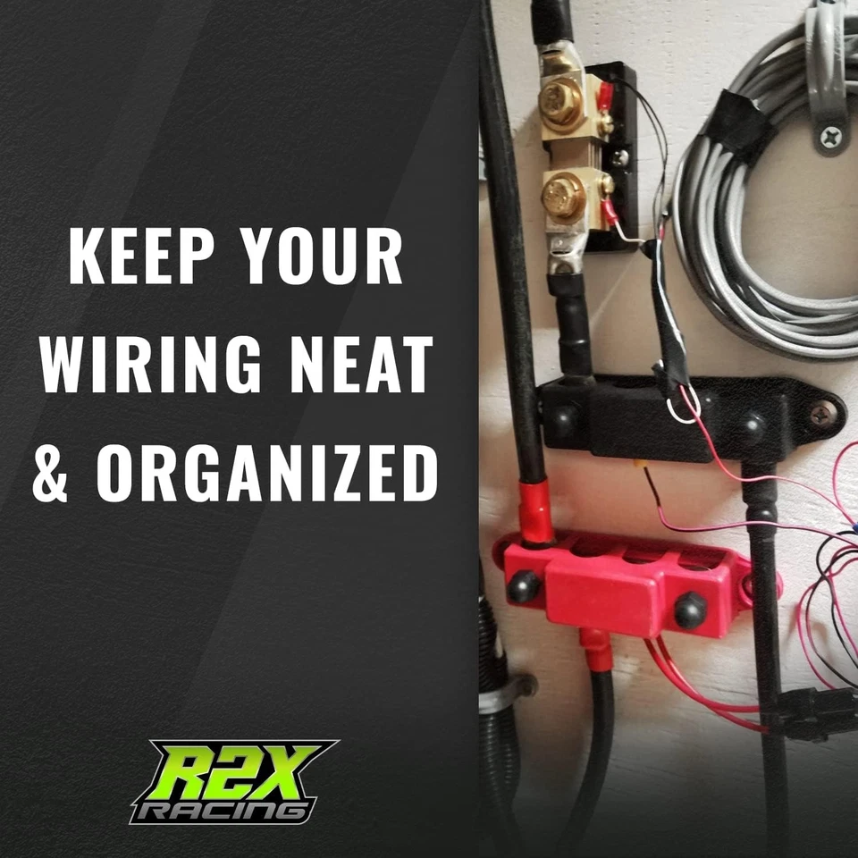 Red & Black 4-Post Power Bus Bar - Securely Organize 250 Amps for Solar Systems - Image 4 of 4