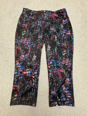 Danskin Now Womens S 4-6 Athleisure Pants Dri More Cropped Multicolor