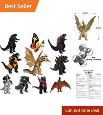 Godzilla 10 Piece Action Figure Set with Movable Joints for Kids