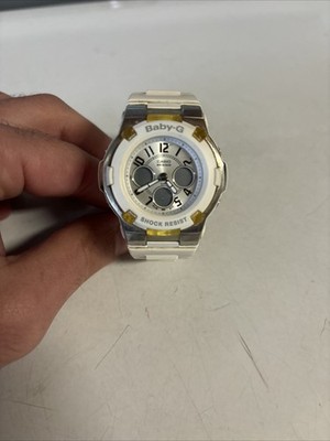 CASIO BABY-G CHRONO ALARM ANALOG Wrist Watch BGA-110 White *Needs Battery*