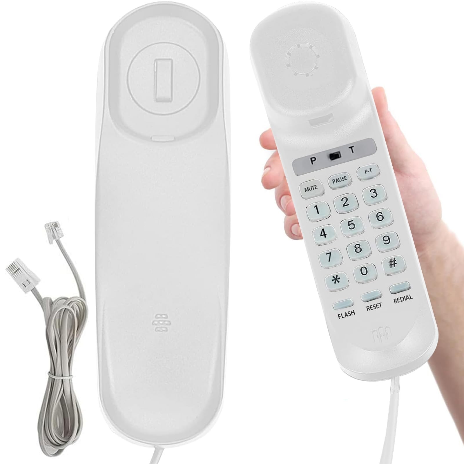 Corded House Phones Landline,Landline Telephone Last Number Redial, White