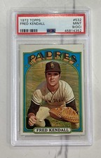1972 Topps #532 Fred Kendall PSA 9(OC) Mint Rookie - San Diego Padres Jason