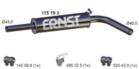 Ernst MittelschalldäMpfer 115193 FüR VW Polo 5 6R1 6C1 Skoda Fabia 3 NJ3 NJ5 4