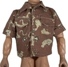 Action Man Doll Desert Camouflage Military Shirt Jacket Outfit