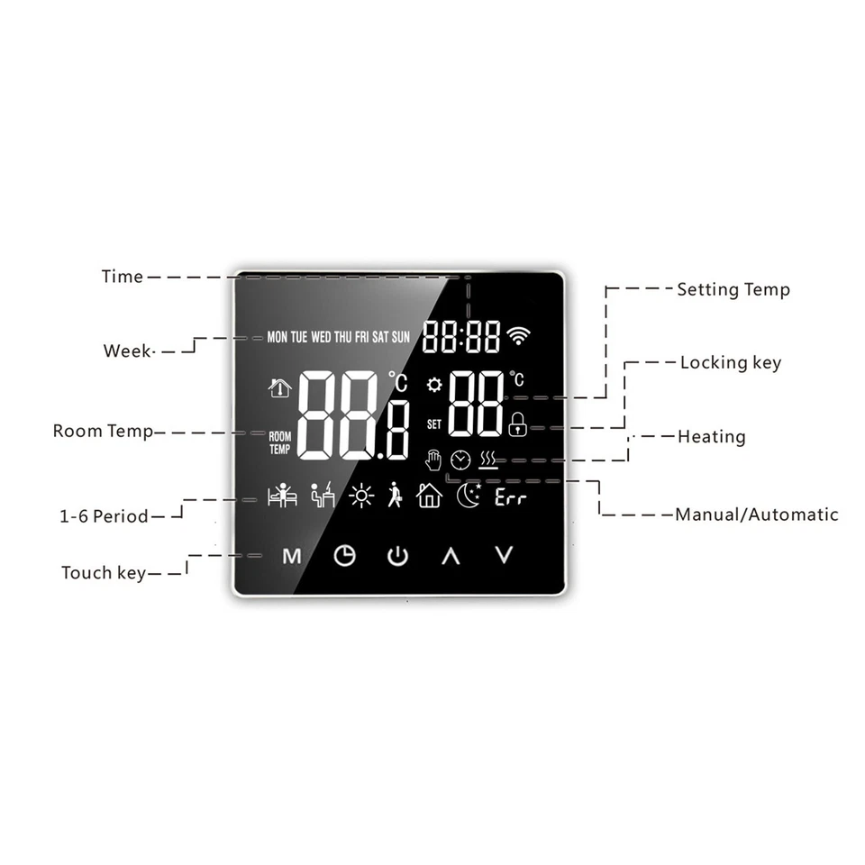 Wireless WiFi Home Room Sensor App Control Smart Digital Thermostat Programmable - Image 4 of 4