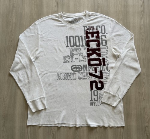 Vintage Y2K  Ecko UNLTD Rhino Crew 72 Thermal Sz 2XL