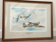 WW2 Spitfire signed print - Battle of Britain scene