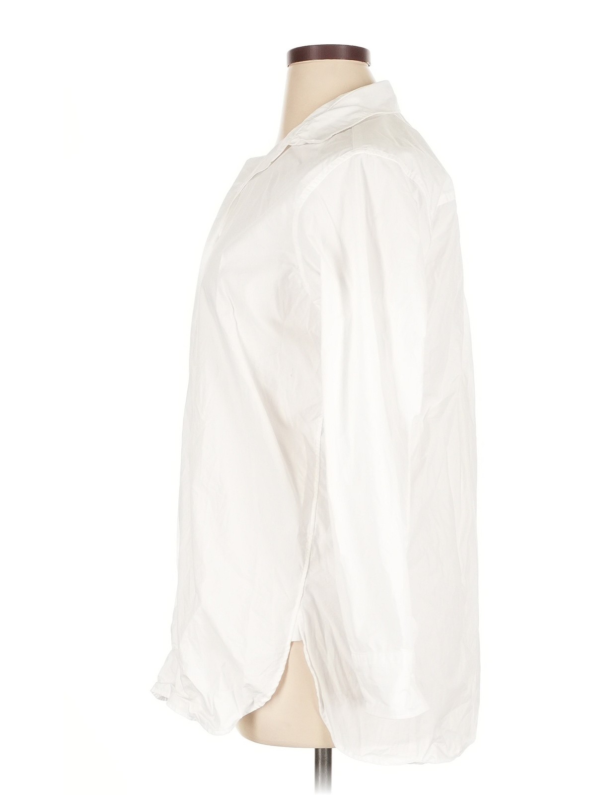 Uniqlo Women Ivory Long Sleeve Button-Down Shirt XL thumbnail 4