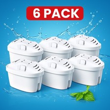 6 Pack of Water Filter Cartridges Compatible with Brita Maxtra+, Brita Style