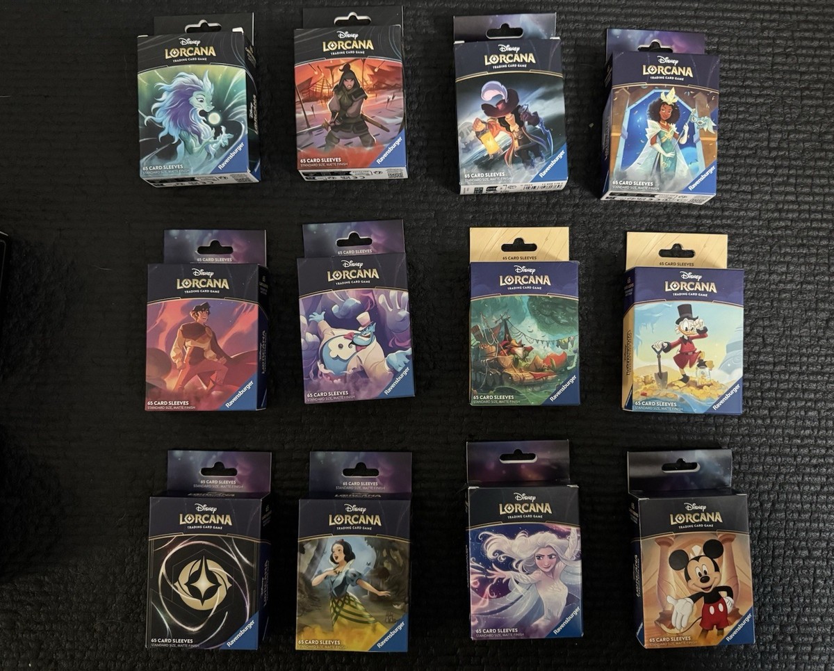 Disney Lorcana Deck Sleeves Lot Of 12 (65 Sleeve Per Box) Collectors Catch  Up | eBay