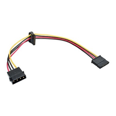SATA Power Kabel Serial Stromkabel 2x SATA 15pin Buchse zu 4pol Molex Adapte
