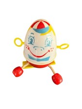 Vintage Humpty Dumpty Baby Mobile Toy Rope Noise Maker Made In Hong Kong