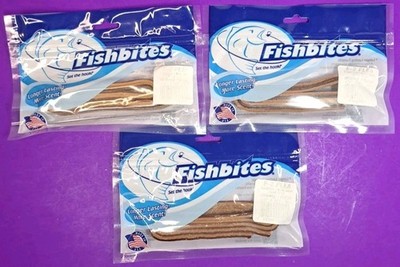 Fishbites E-Z flea Orange / Flesh 1/2'' x 12'' Lot of 3