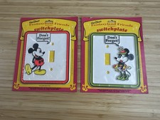 Disney Mickey & Minnie Mouse Don’t Forget Wall Switchplate Made in USA NEW NOS