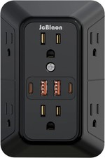 Outlet Extender Surge Protector - 6 Outlet Splitter with 4 USB Ports 2 USB C ,