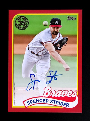 2024 Topps Series 2 1989 Topps Baseball Auto Red #89BA2-SST Spencer Strider /25