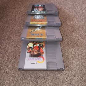 LOT OF 4 NES NINTENDO GAMES = SUPER MARIO BROS. LEGEND OF ZELDA I II LINK CONTRA