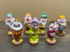 Disney Snow White and the Seven Dwarfs Vinyl Bath Toy Set Of 7 Vintage READ