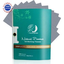 Natural Face Oil Blotting Paper 100 Count Bamboo Charcoal Counts Easy Dispensing