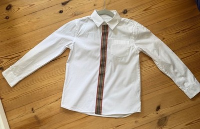 Original Burberry Kids Hemd Weiß Gr. 8Y (128 cm)
