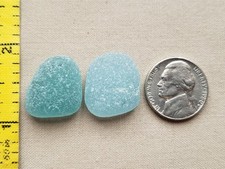 PURE BEACH SEA GLASS SURF TUMBLED GREEN TEAL AQUA BLUE OCEAN FROSTED MEDIUM V01