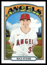 2021 TOPPS HERITAGE BASEBALL CARD MAX STASSI #574 LOS ANGELES ANGELS 6038