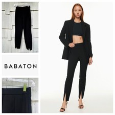 NWT Aritzia Babaton Cassatt Pant High Rise Slim Leg Front Slit Black Size 2