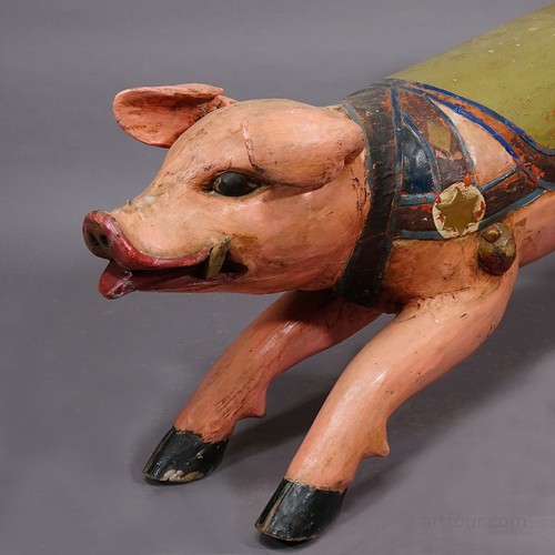 Antikes Kinder Karussell Schwein, Germany ca. 20er Jahre - Bild 7 von 10