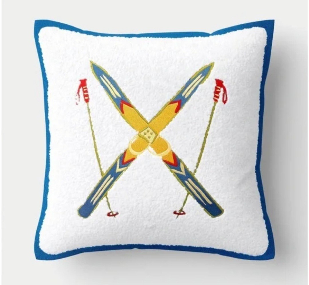 TARGET ROOM ESSENTIALS SKI PILLOW & PLAID DECORATIVE PILLOW SET OF 2 NEW NWT thumbnail 6