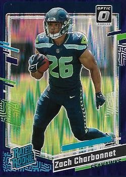 2023 Donruss Optic #294 Zach Charbonnet Purple Shock RATED ROOKIE