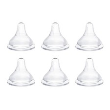 6 PCS Silicone Bottle Nipples Compatible MAM Replacement AntiColic Slow Flow