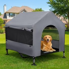 Dog House, 42  Large Dog House Outdoor Indoor Elevated Dog Cot Bed 42 INCH