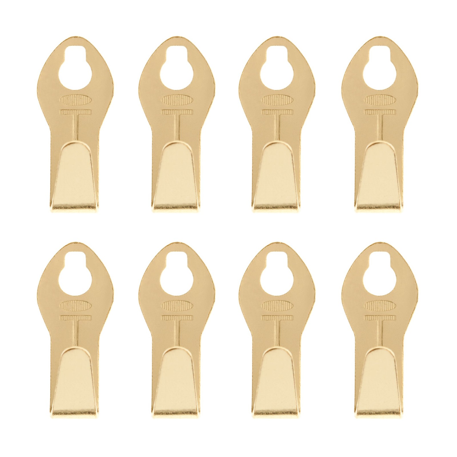 Takker® 8 Pack Brass Plated Steel Picture Hooks, No Nails, Holds 10 kg | Strong, Durable, Slots Over the Takker Takk for a Secure Hold, Damage-Free Removal, Rated Up to 22 lb with Hardwall Takks - Image 2