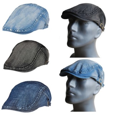SCHIEBERMÜTZE JEANS Cool4 Herren FLATCAP Verstellbar Used Look Kappe Cap E17