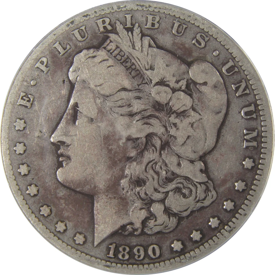1890 CC Morgan Dollar F 12 ANACS Silver $1 Coin Collectible SKU:I23656 - Image 3 of 4