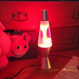 Pink Lava Lamp 14.5 Inch With Metalic Silver Base