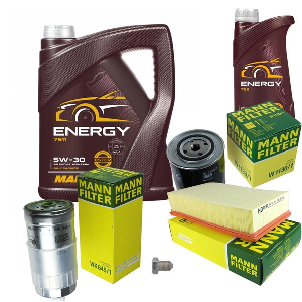 Mann Inspektionspaket 6L Mannol Energy 5W-30 FüR Audi A6 Avant 2.5 TDI-image