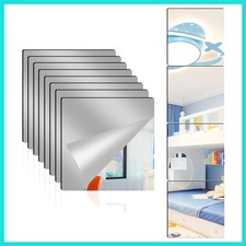 8 Pack Acrylic Mirrors for Wall,10 x 10 Inch Self Adhesive Frameless Small Mi...