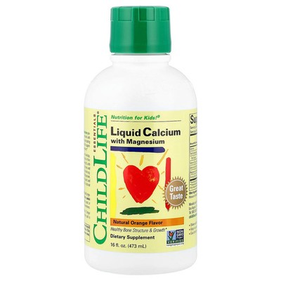 Essentials, Liquid Calcium with Magnesium, Natural Orange, 16 fl oz (473 ml)