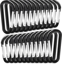 24pc Aluminum Carabiner Clip D Ring, Keychain Spring Hook,Small Carabiners Set f