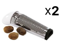 Norpro Metal Nutmeg Grater with Non-Slip Rubber Guard, 5 ½ Inches (2-Pack)