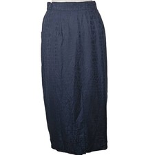 Vintage Navy Midi Pencil Skirt with Pockets Size 10