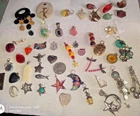 Vintage Lot of 50 Pendants or charms from Broken costume Jewelry Gemstone Glass