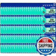 Murata 319 Battery Sr527Sw 1.55V Silver Oxide Watch Button Cell 100 Batteries