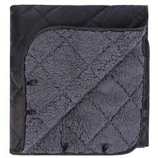 Large Camping Blanket with Sherpa Lining, Black 79"x79"