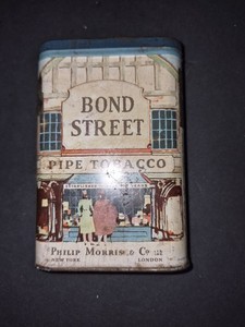 Vintage "Bond Street" Pocket Pipe Tobacco Tin - Philip Morris & Co,
