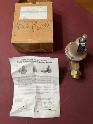 Watts Regulator Reducing Valve And Strainer-3/4''U5B LP BY-Pass Model-EDP#0057125