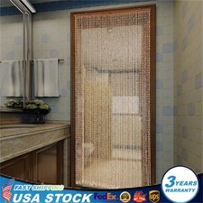 Bamboo Wood Beaded Curtain, Bamboo and Wooden Doorway Curtain, Door Curtain