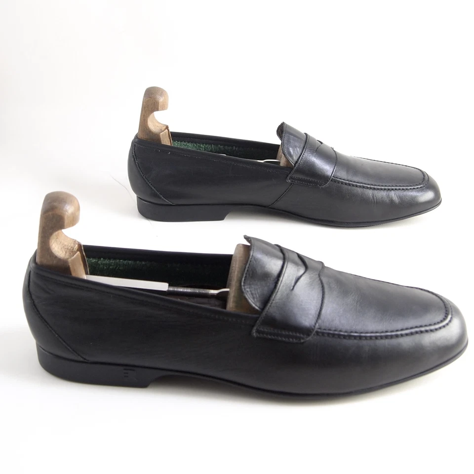 Fratelli Rossetti Yacht Portofino Penny Loafers Black Leather Mens EU 45 US 12 - Image 3 of 4