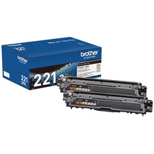 Brother TN-221 Black Standard Yield Toner Cartridge, 2/Pack TN2212PK